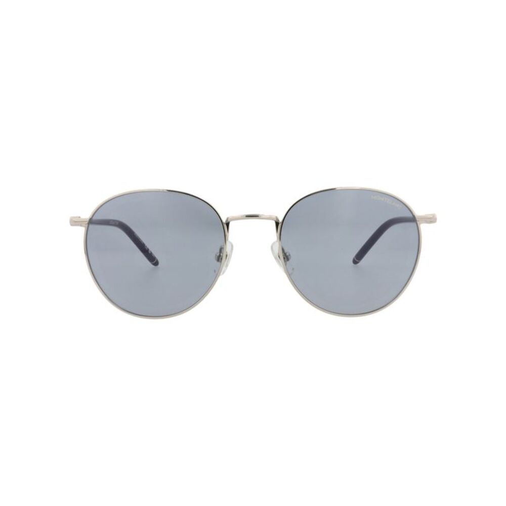Montblanc Round-Frame Metal Sunglasses Silver Mens